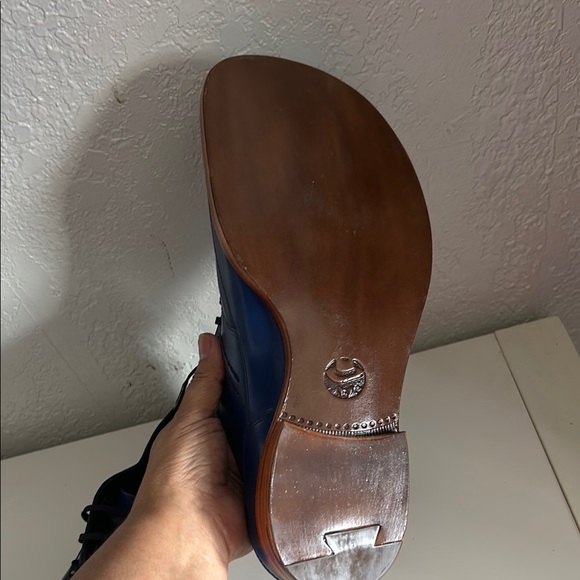 👞 LAST The Last Shoemaker | Handmade Blue Leather Oxford Shoes - Picture 3 of 6